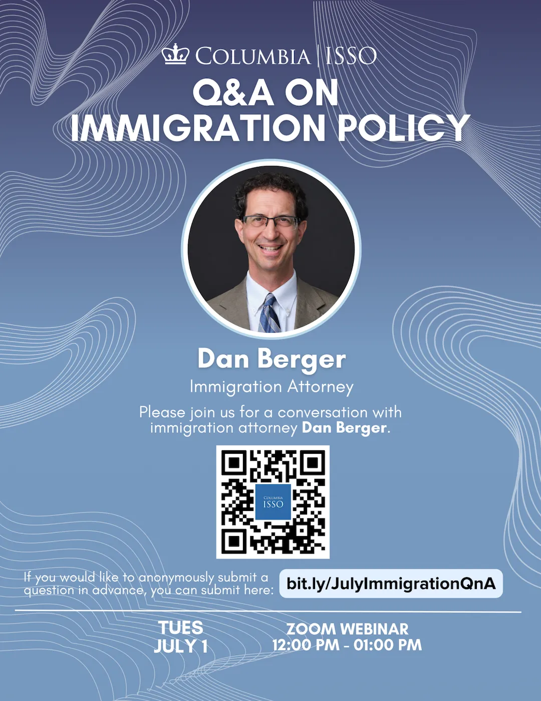 Please join us for a conversation about recent immigration policies with immigration attorney Dan Berger. 